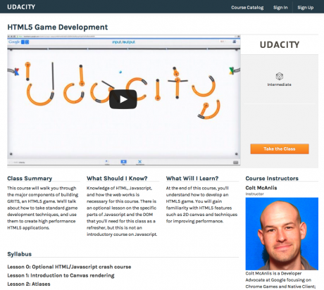 Screenshot Udacity-Website