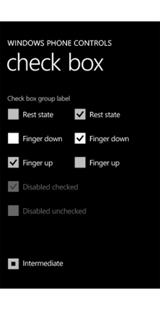 Design Windows Phone Checkboxen