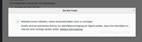 Do not Track Settings Firefox