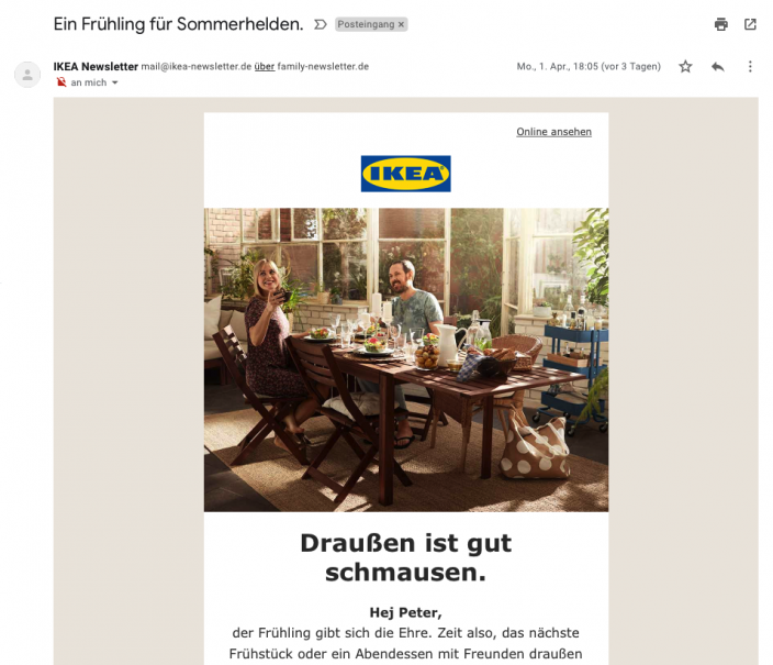 Newsletter-Beispiel Ikea
