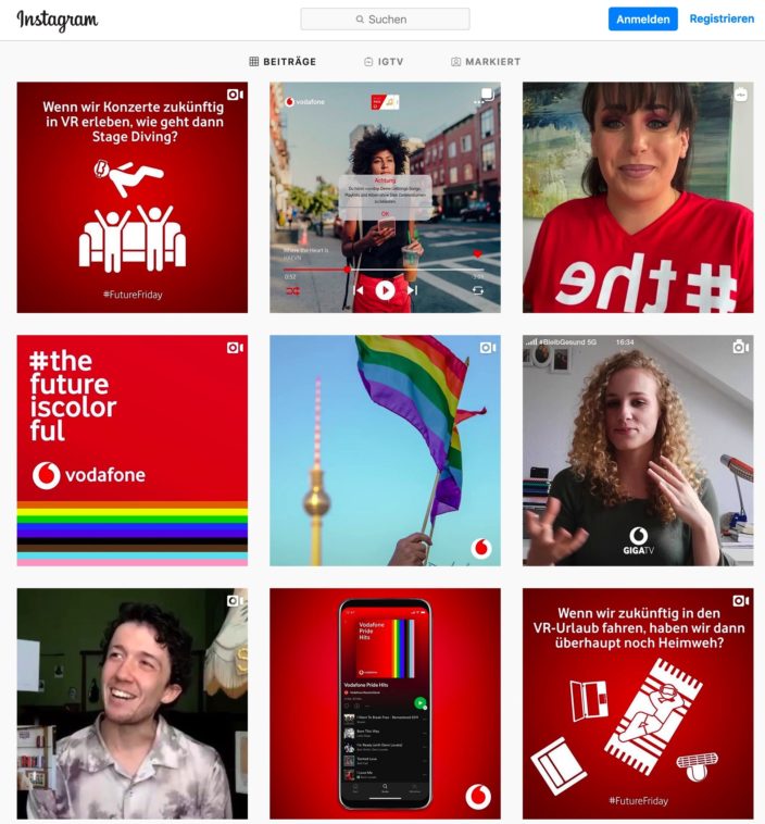 Instagram Beispiel Vodafone